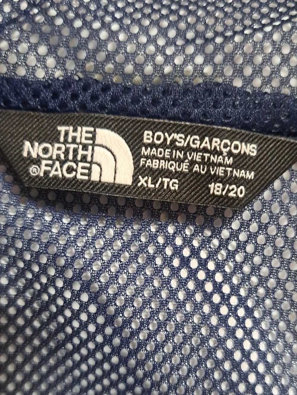 The North Face Blue Hooded Packable Rain Jacket Boys Size XL 18/20